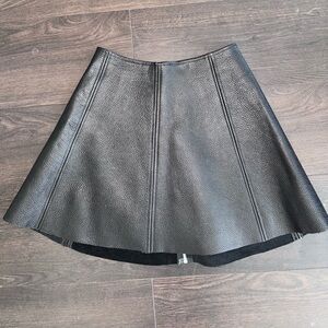 Opening Ceremony Black A-Line 100% Leather Mini Skirt 6